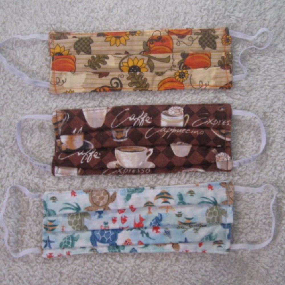 Set of Three Handmade Face Masks